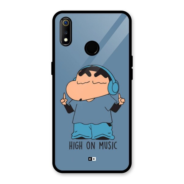 High On Music Glass Back Case for Realme 3