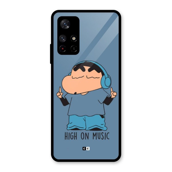 High On Music Glass Back Case for Redmi Note 11T 5G
