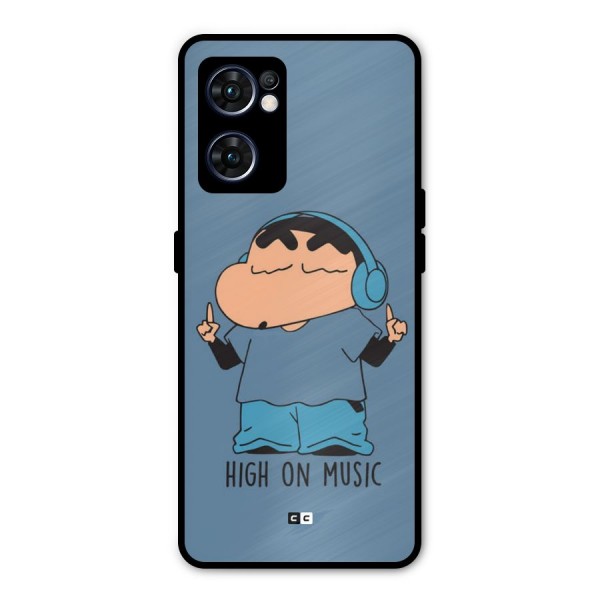 High On Music Metal Back Case for Oppo Reno7 5G