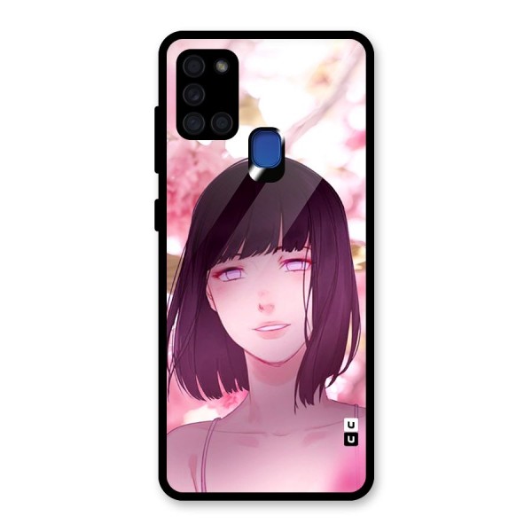 Hinata Floral Glass Back Case for Galaxy A21s