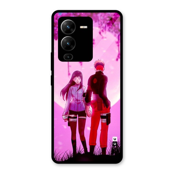 Hinata Holding Hand Glass Back Case for Vivo V25 Pro