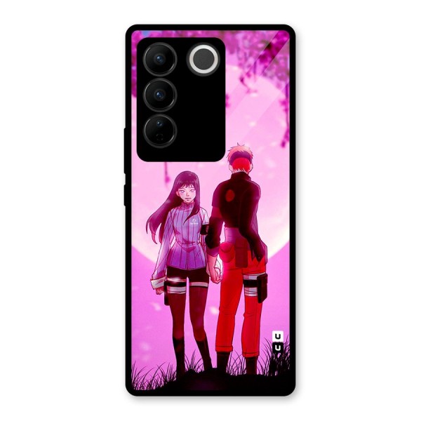 Hinata Holding Hand Glass Back Case for Vivo V27 Pro