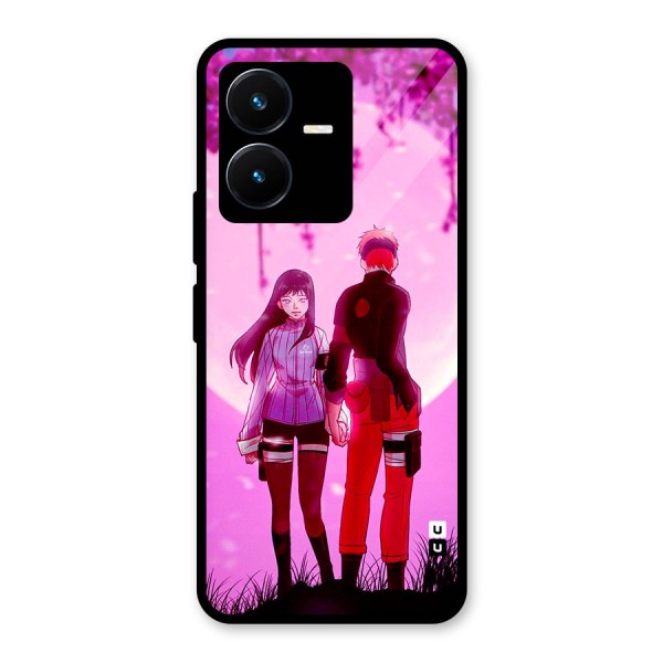 Hinata Holding Hand Glass Back Case for Vivo Y22