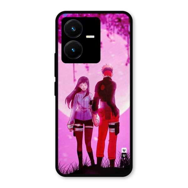 Hinata Holding Hand Metal Back Case for Vivo Y22s