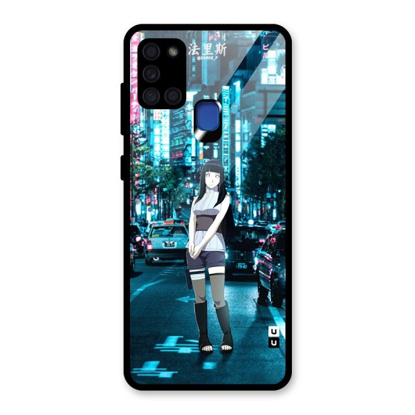 Hinata On Streets Glass Back Case for Galaxy A21s