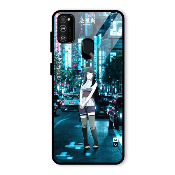 Hinata On Streets Glass Back Case for Galaxy M21