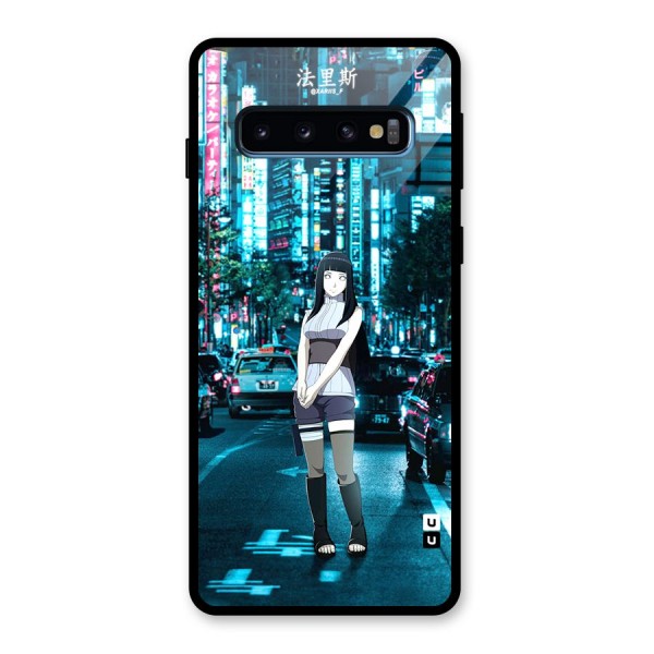 Hinata On Streets Glass Back Case for Galaxy S10