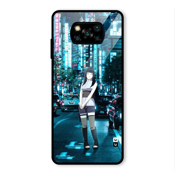 Hinata On Streets Glass Back Case for Poco X3 Pro