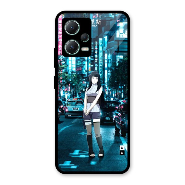 Hinata On Streets Glass Back Case for Poco X5