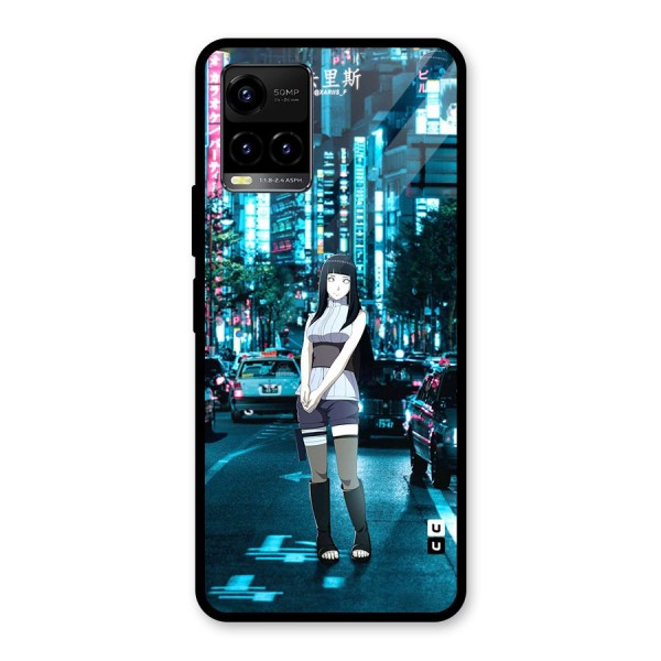 Hinata On Streets Glass Back Case for Vivo Y21G