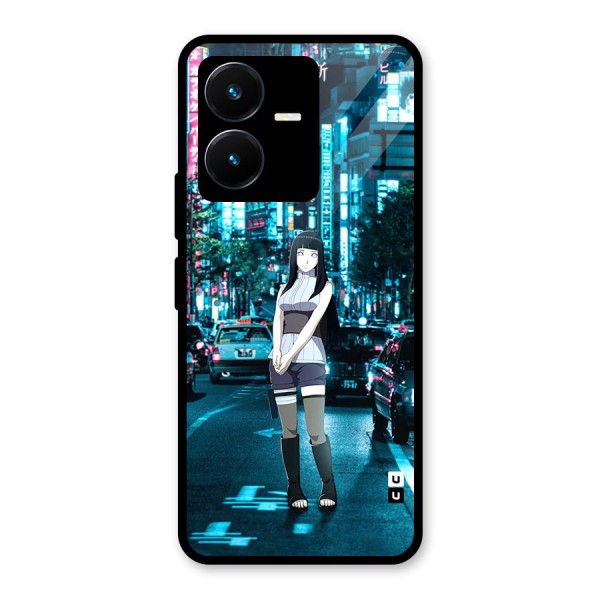 Hinata On Streets Glass Back Case for Vivo Y22