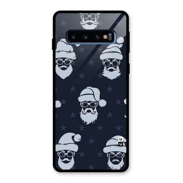 Hipster Santa Glass Back Case for Galaxy S10