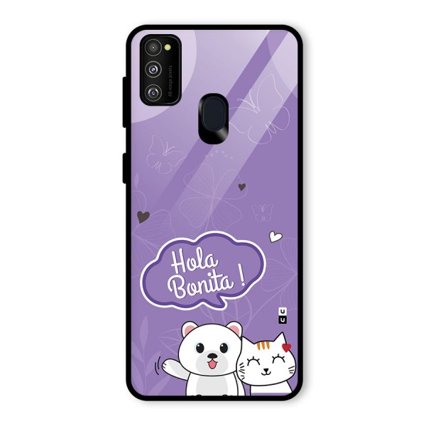 Hola Bonita Glass Back Case for Galaxy M21