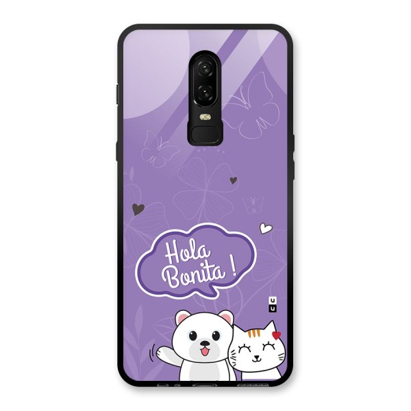 Hola Bonita Glass Back Case for OnePlus 6