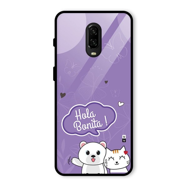 Hola Bonita Glass Back Case for OnePlus 6T