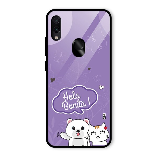 Hola Bonita Glass Back Case for Redmi Note 7