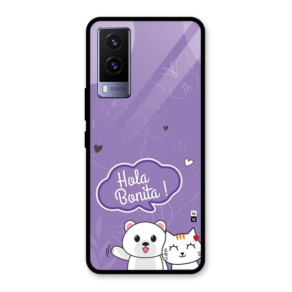 Hola Bonita Glass Back Case for Vivo V21e 5G