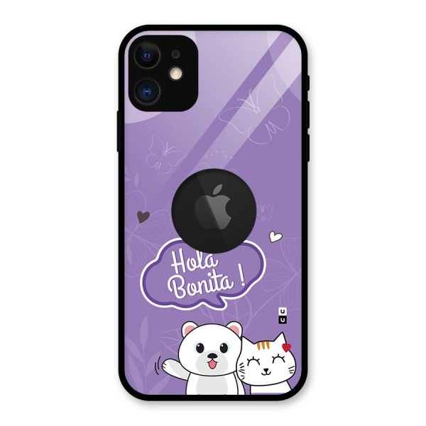 Hola Bonita Glass Back Case for iPhone 11 Logo Cut