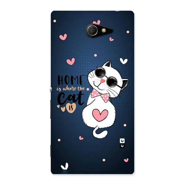 Home Where Cat Back Case for Sony Xperia M2