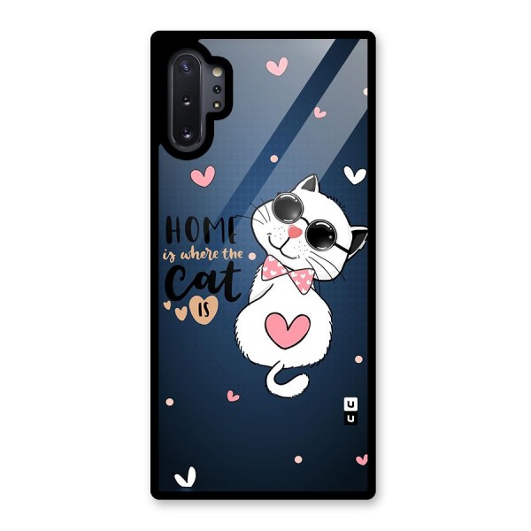 Home Where Cat Glass Back Case for Galaxy Note 10 Plus