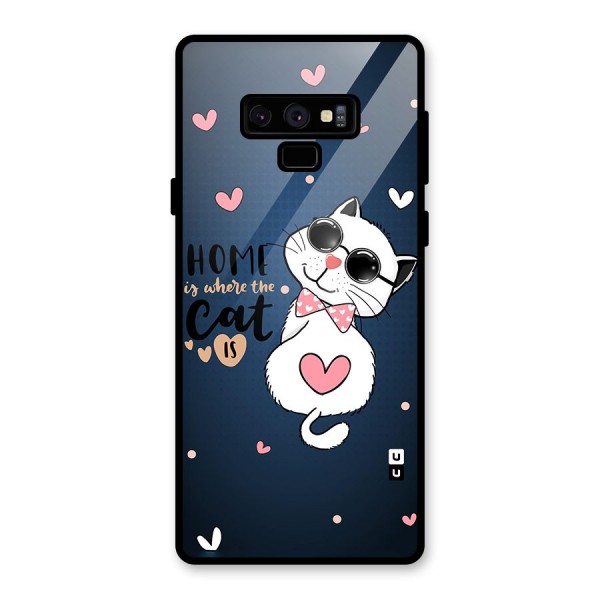 Home Where Cat Glass Back Case for Galaxy Note 9