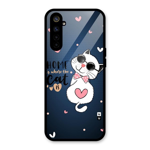 Home Where Cat Glass Back Case for Realme 6