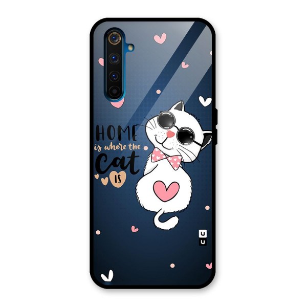 Home Where Cat Glass Back Case for Realme 6 Pro