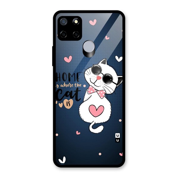 Home Where Cat Glass Back Case for Realme C12