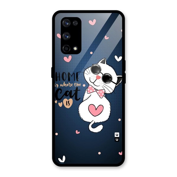 Home Where Cat Glass Back Case for Realme X7 Pro