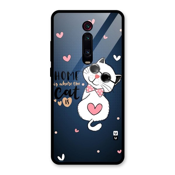 Home Where Cat Glass Back Case for Redmi K20 Pro