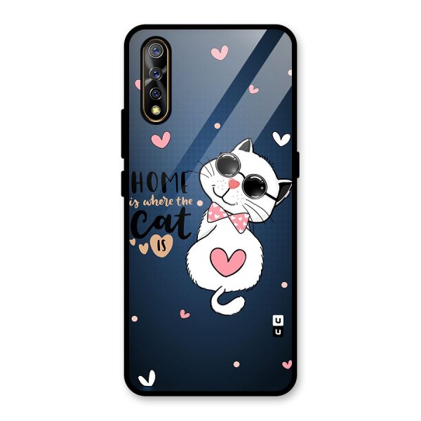 Home Where Cat Glass Back Case for Vivo S1