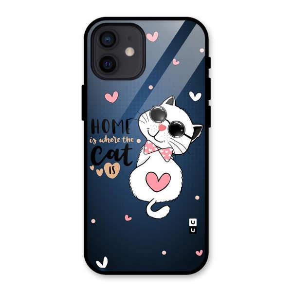 Home Where Cat Glass Back Case for iPhone 12