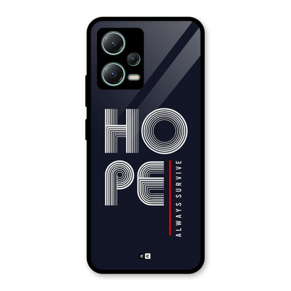 Hope Survives Glass Back Case for Poco X5