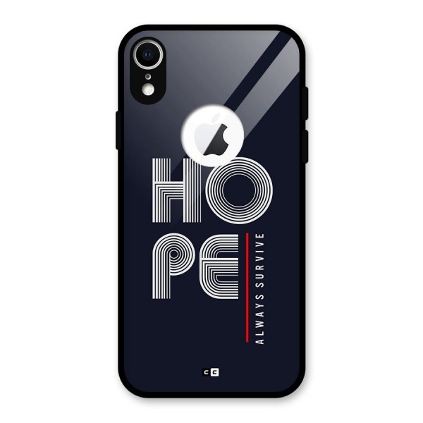 Hope Survives Glass Back Case for iPhone XR Logo Cut