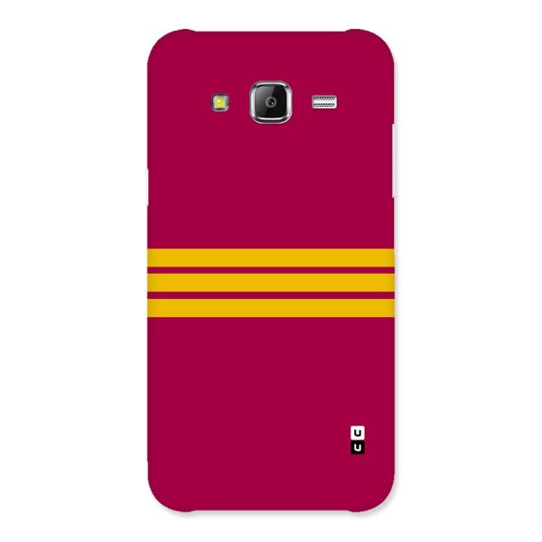 Horizontal Sports Stripes Back Case for Galaxy J5