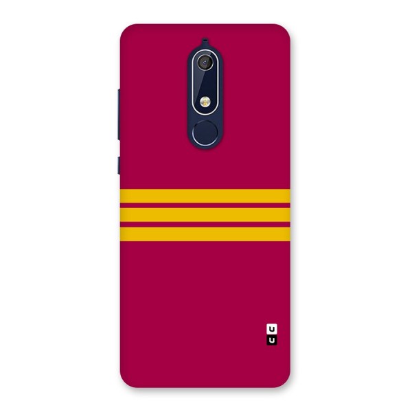 Horizontal Sports Stripes Back Case for Nokia 5.1