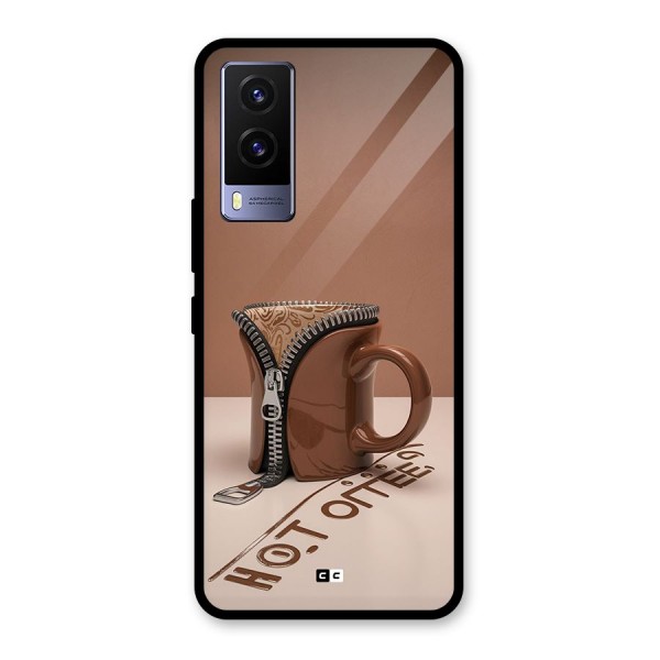 Hot Coffee Glass Back Case for Vivo V21e 5G