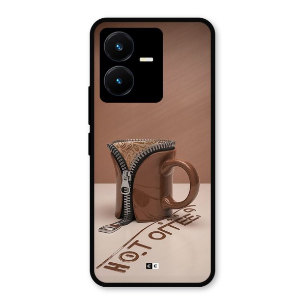 Hot Coffee Metal Back Case for Vivo Y22s