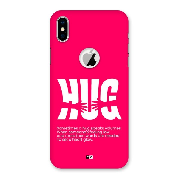 Hug Speaks Back Case for iPhone XS Logo Cut