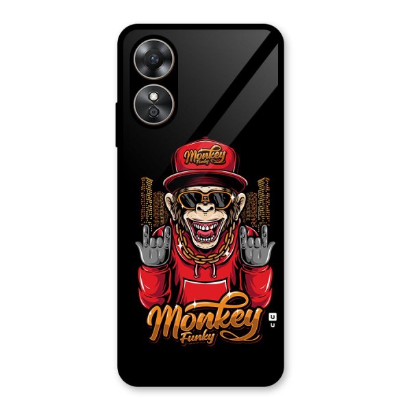 Hunky Funky Monkey Glass Back Case for Oppo A17