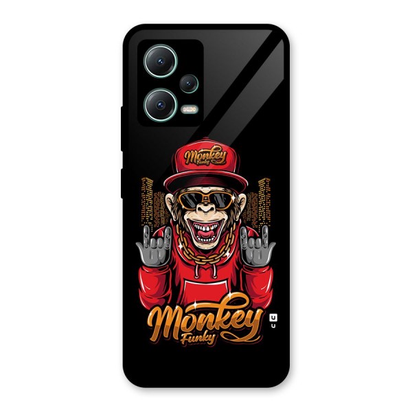 Hunky Funky Monkey Glass Back Case for Poco X5