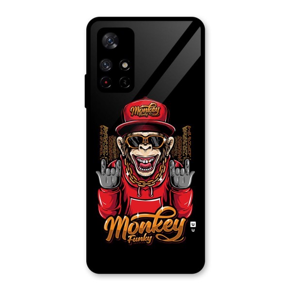 Hunky Funky Monkey Glass Back Case for Redmi Note 11T 5G