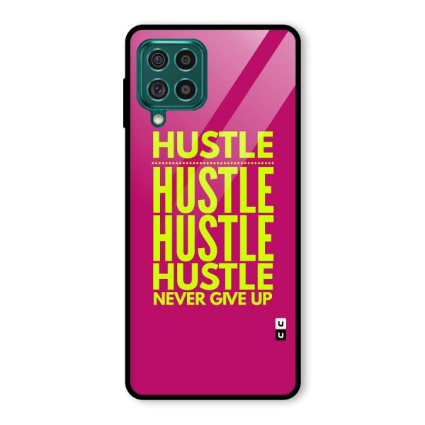 Hustle Never Give Up Glass Back Case for Galaxy F62