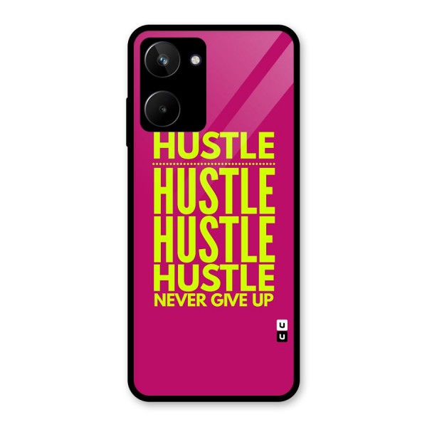 Hustle Never Give Up Glass Back Case for Realme 10