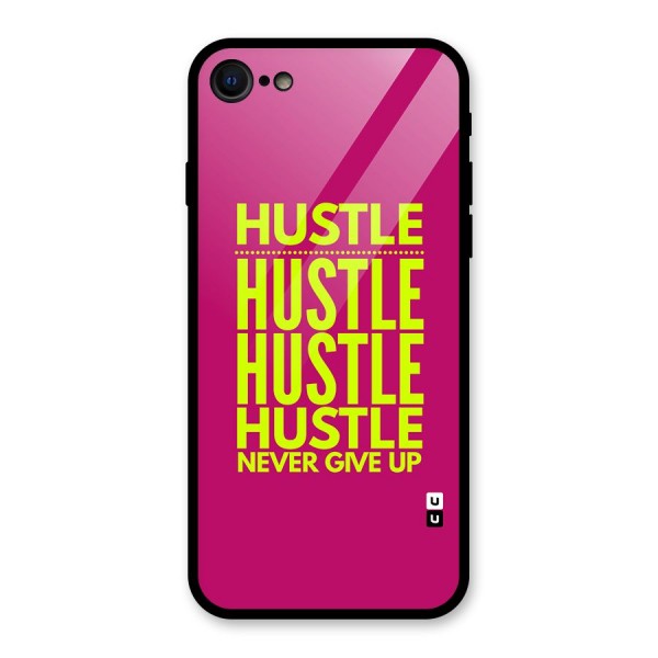 Hustle Never Give Up Glass Back Case for iPhone 8