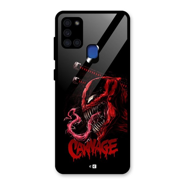 Hybrid Carnage Glass Back Case for Galaxy A21s