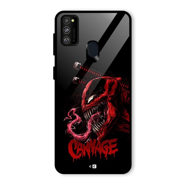 Hybrid Carnage Glass Back Case for Galaxy M21