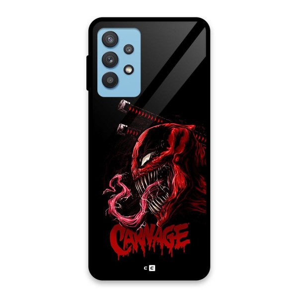 Hybrid Carnage Glass Back Case for Galaxy M32 5G