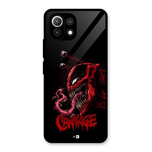 Hybrid Carnage Glass Back Case for Mi 11 Lite