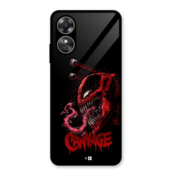 Hybrid Carnage Glass Back Case for Oppo A17